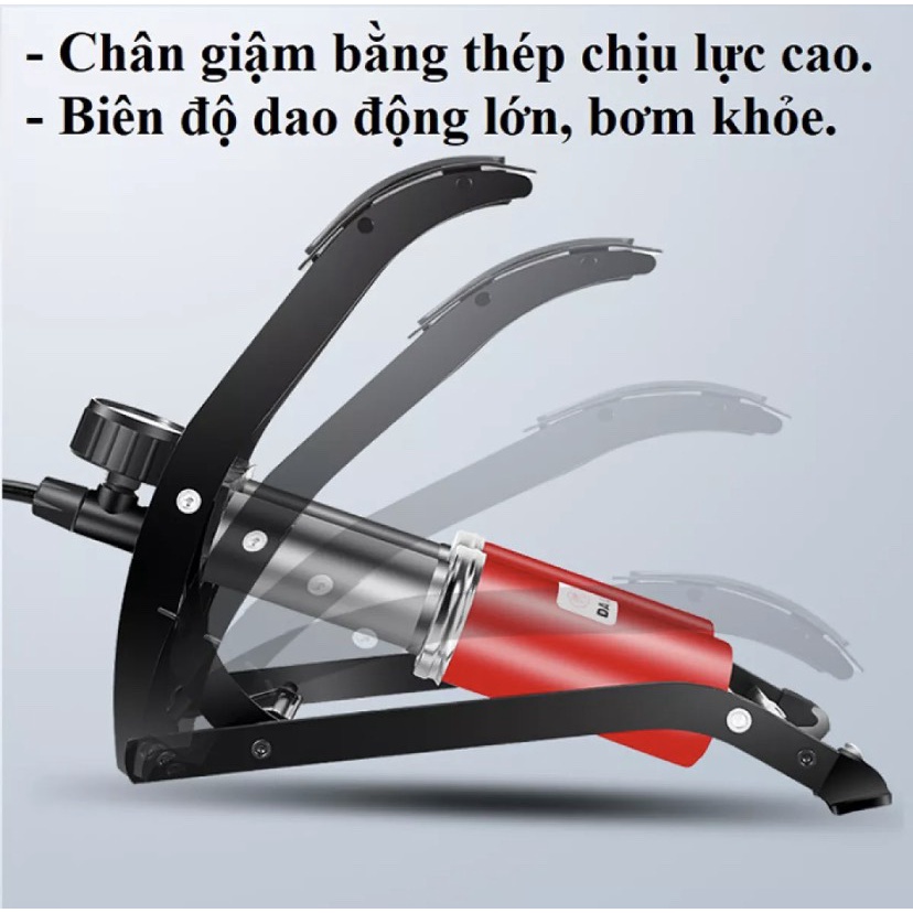 Bơm Hơi Đạp Chân DA LI SHEN Cao Cấp 2 Xi Lanh 2 ống Nhỏ Gọn Đa Năng Bơm Xe Máy Xe Đạp Xe Hơi Cao Cấp Chất Liệu Hợp Kim