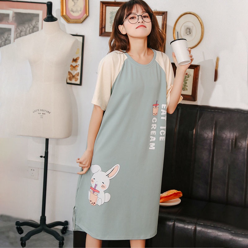Mới Bộ Đồ Ngủ Dáng Rộng In Hoạt Hình Kiểu Hàn Quốc Xinh Xắn Cho Nữ