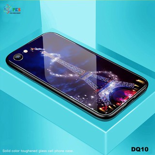 Ốp lưng Iphone 7 in 3D hình tháp eiffel dạ quang mặt kính sáng bóng