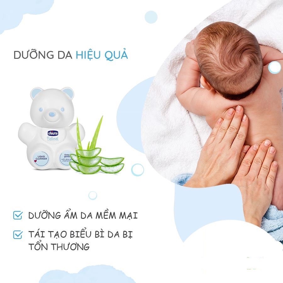 (DATE 2026) Sữa tắm gội dưỡng da Chicco Teddy chiết xuất từ Nha đan cho bé 0M+ (ĐỌC MÔ TẢ)