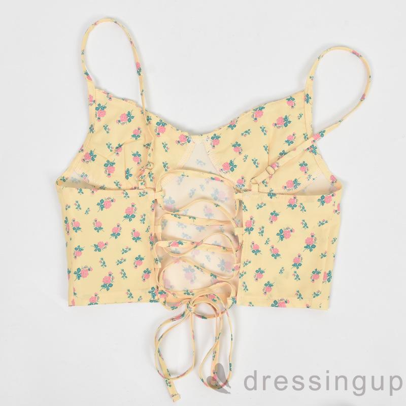 Áo Nữ Không Tay Hở Lưng Họa Tiết Hoa Thời Trang