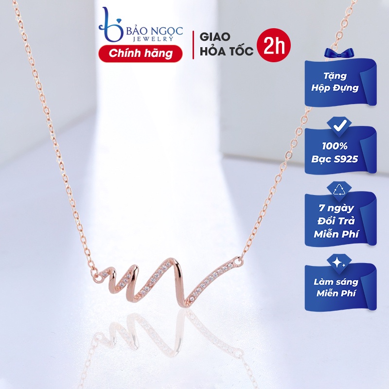 Vòng Cổ Nữ Bạc S925 Thiết Kế Đơn Giản Hình Nhịp Tim Hàn Quốc DB2569 - Bào Ngọc Jewelry