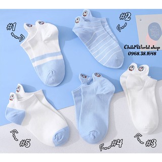 Tất cổ ngắn thêu doremon, dâu tây, mèo hello kitty, Shin cậu bé bút chì
