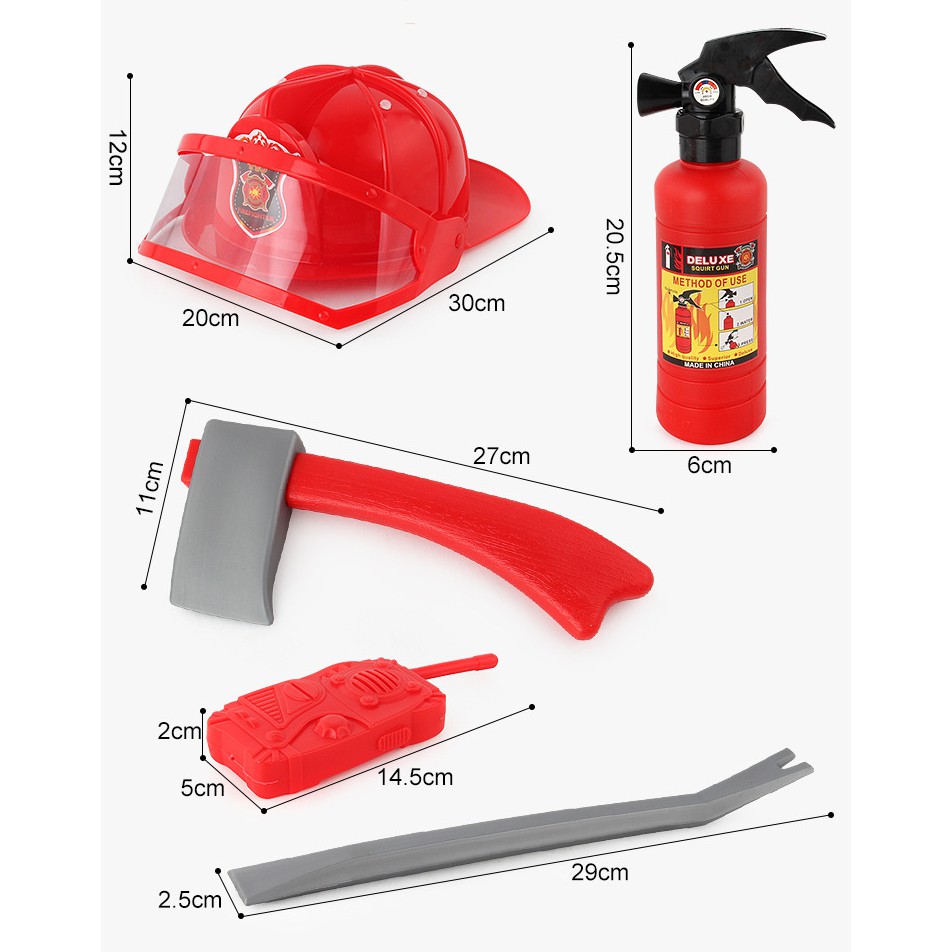 Bộ set đồ chơi tập làm lính cứu hoả Fire