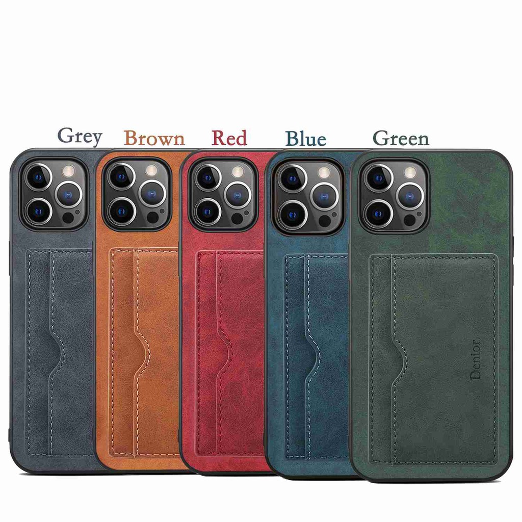 Ốp Điện Thoại Da Kèm Ngăn Đựng Thẻ Cho iPhone 14 12 11 13 Pro Max 14 Plus