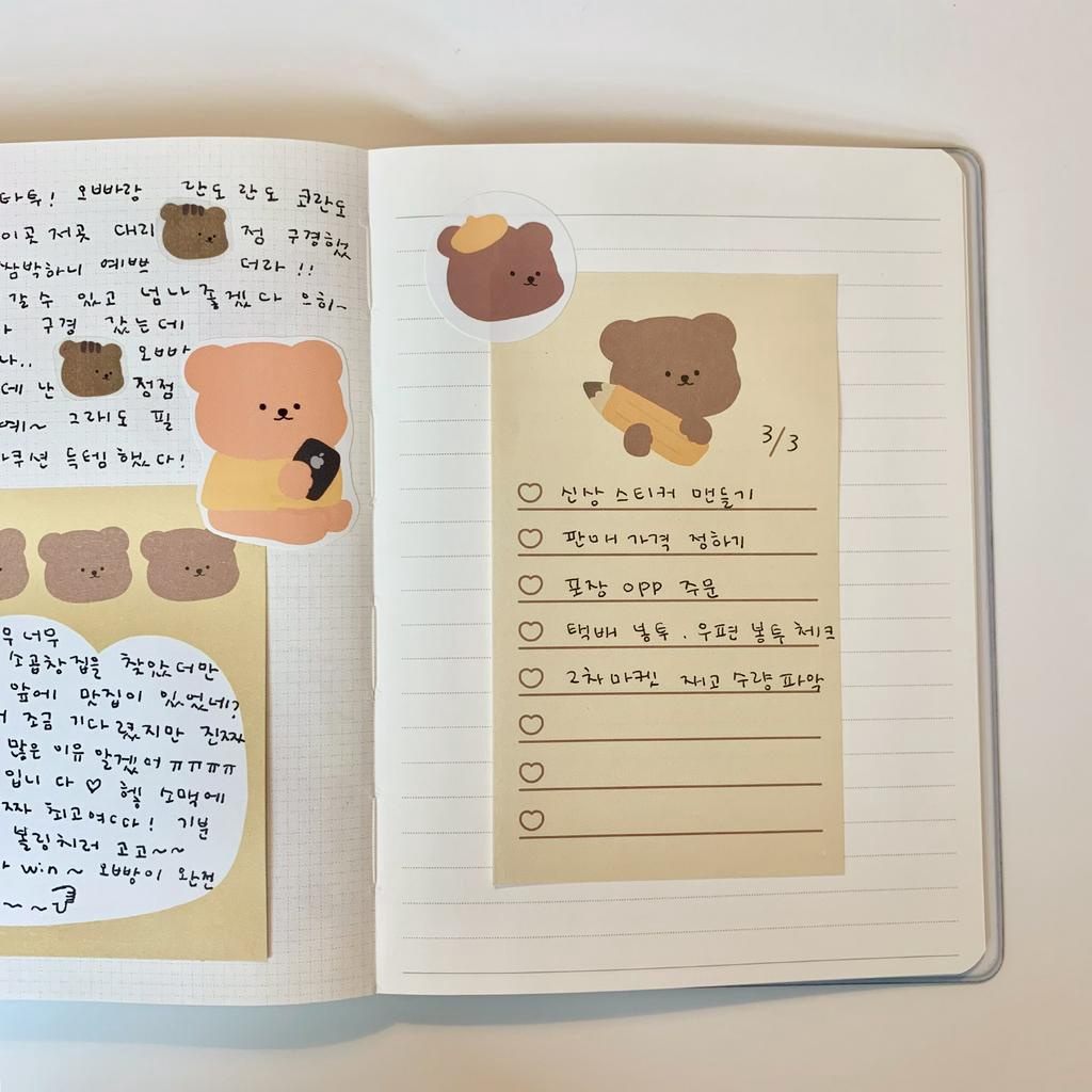 Giấy Ghi Chú Họa Tiết Gấu Đáng Yêu