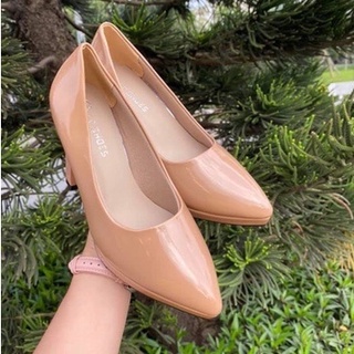 Giày Nữ Sang Chảnh Phong Cách HQ Mũi Độn 2 Lớp 9CM TTC27