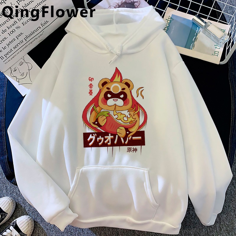 Áo Hoodie Họa Tiết Anime Hu Tao Kaedehara Kazuha Phong Cách Harajuku Cho Nam