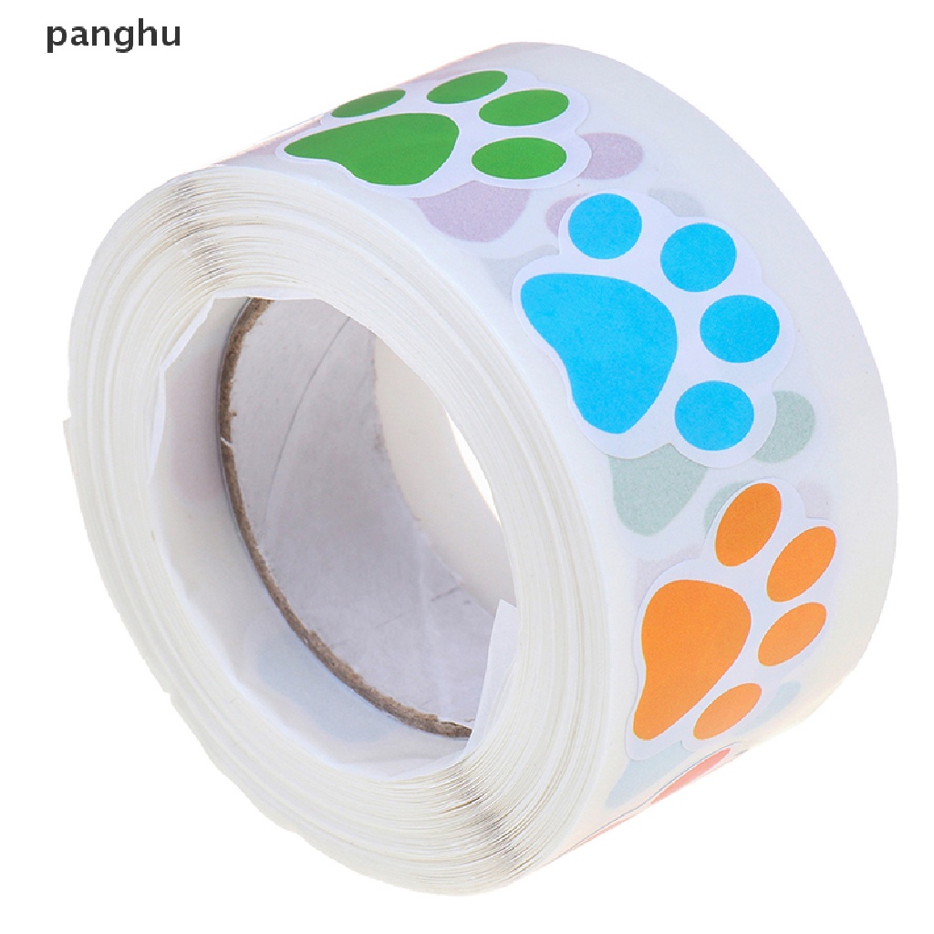 Bộ 500 Miếng Dán Hình Dấu Chân Chó / Mèo Nhiều Màu Sắc
