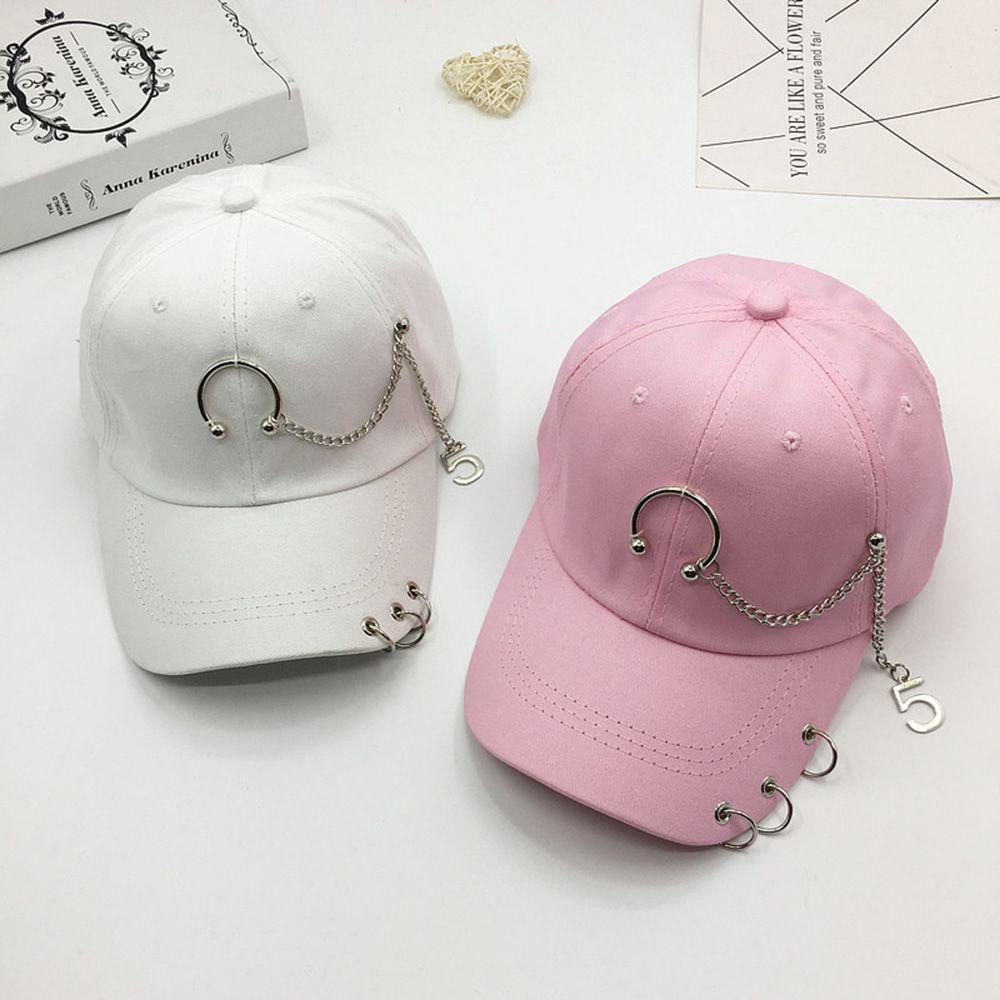 Mũ Lưỡi Trai Phối Khoen Tròn Phong Cách Hip Hop Đơn Giản Có Thể Điều Chỉnh Kích Thước 2Life