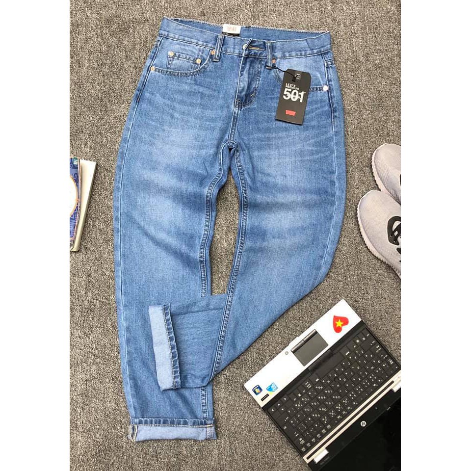 Quần jean dài nam ống suông Lv 501 (Form suông,chất vải ko co dãn,ống quần 20cm) S17 | BigBuy360 - bigbuy360.vn