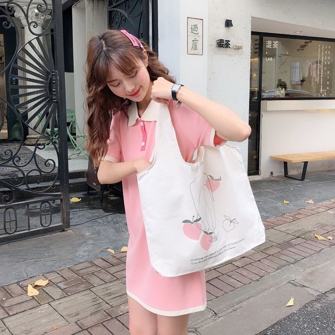 Túi tote vải canvas ulzzang unisex in hình hoa quả [ khohangphuongnguyen ]