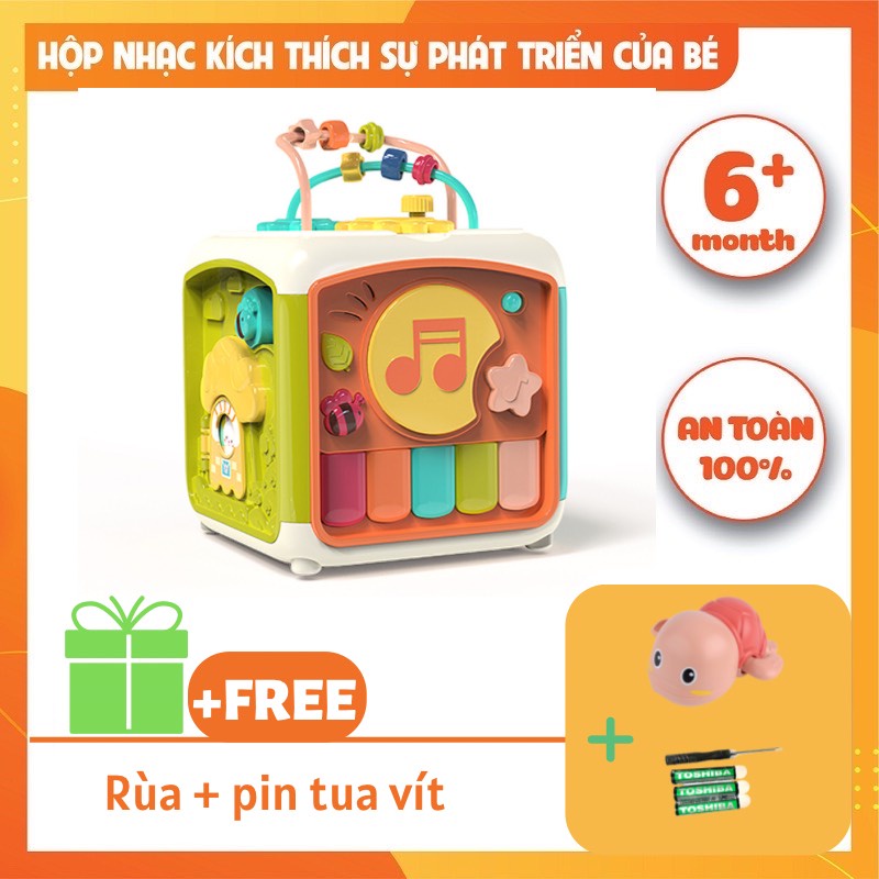 Hộp âm nhạc đa năng 7 mặt giáo dục sớm cho trẻ có tặng kèm pin và tua vít Sapo Kids
