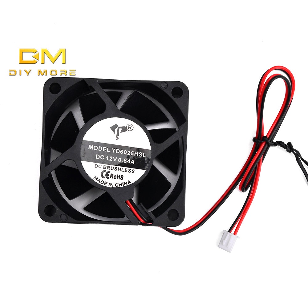 Quạt tản nhiệt DIYMORE hai dây 6025 DC12V 0.64A 2PIN không ồn