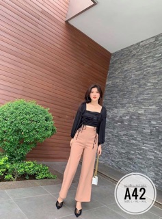 Bigsize Áo xếp li rút dây A42