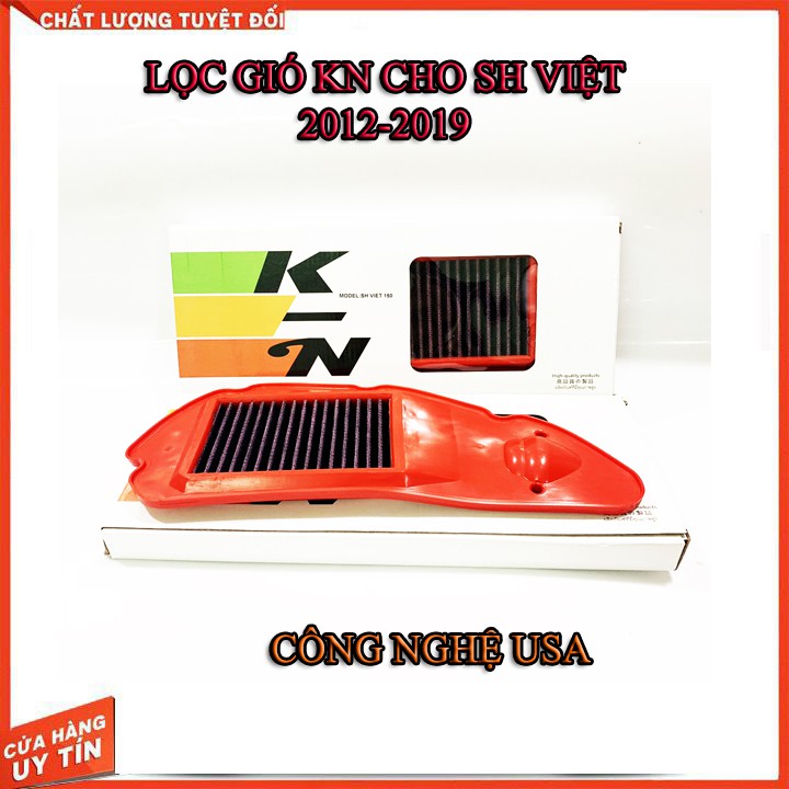 LỌC GIÓ K&amp;N CHO SH VIỆT NAM 2012-2019 ( HÀNG CAO CẤP)
