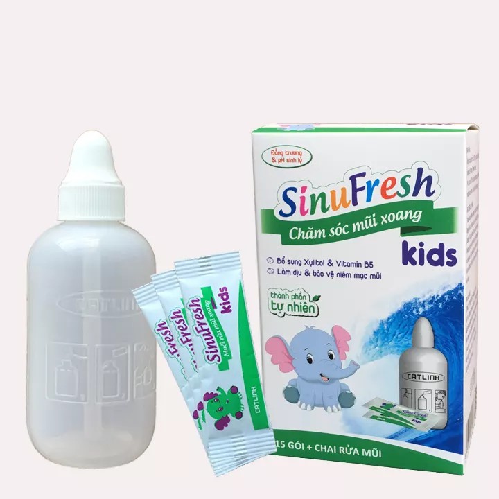 SinuFresh Kids - Muối Rửa Mũi Xoang, giúp vệ sinh mũi cho Trẻ Em (40 gói)