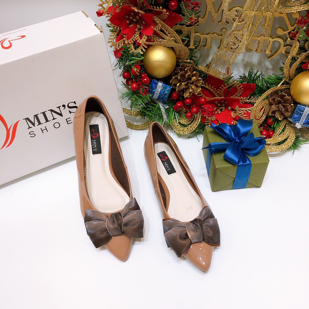 Min's Shoes - Giày Bệt Nơ B332 CàFê Bóng | BigBuy360 - bigbuy360.vn
