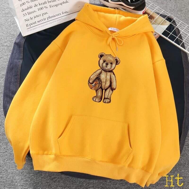 kho sỉ giá rẻ- Áo hoodie gấu cầm bóng HT11