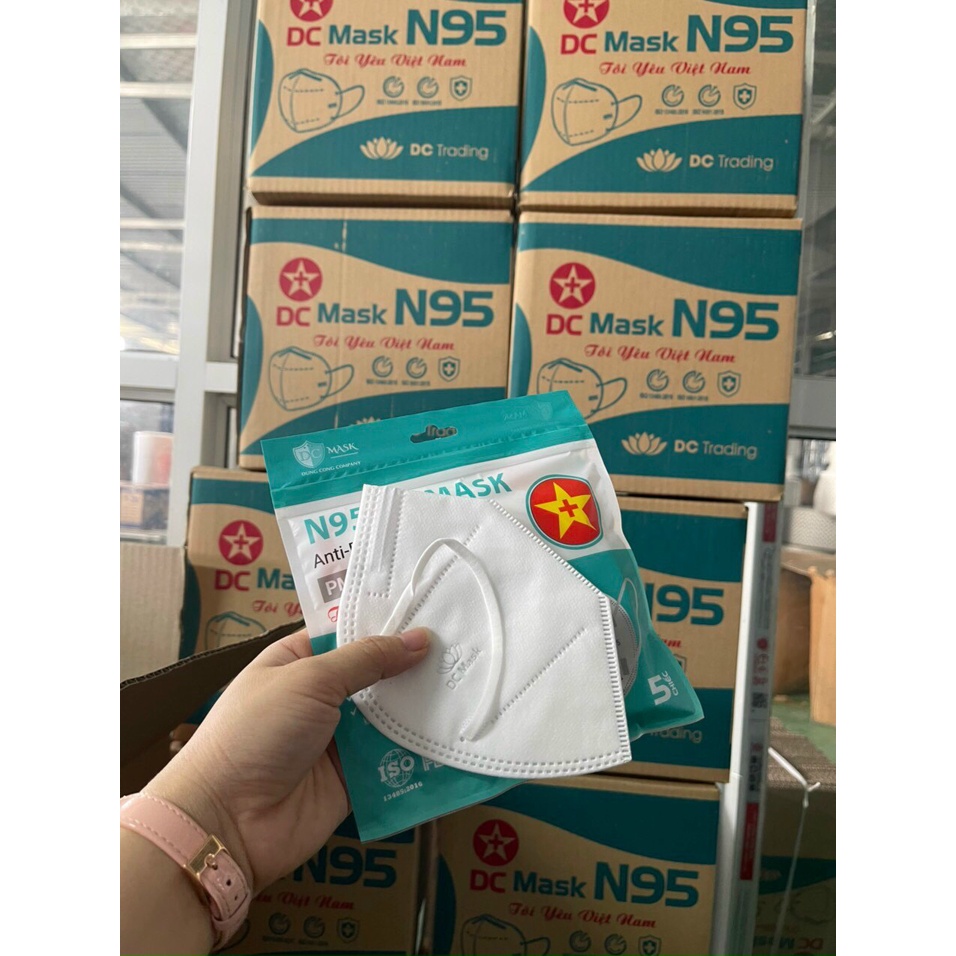 Khẩu Trang N95 DC Thùng 200 Cái Thiết Kế Ôm Vừa Khít Gương Mặt Và Thở Dễ Dàng