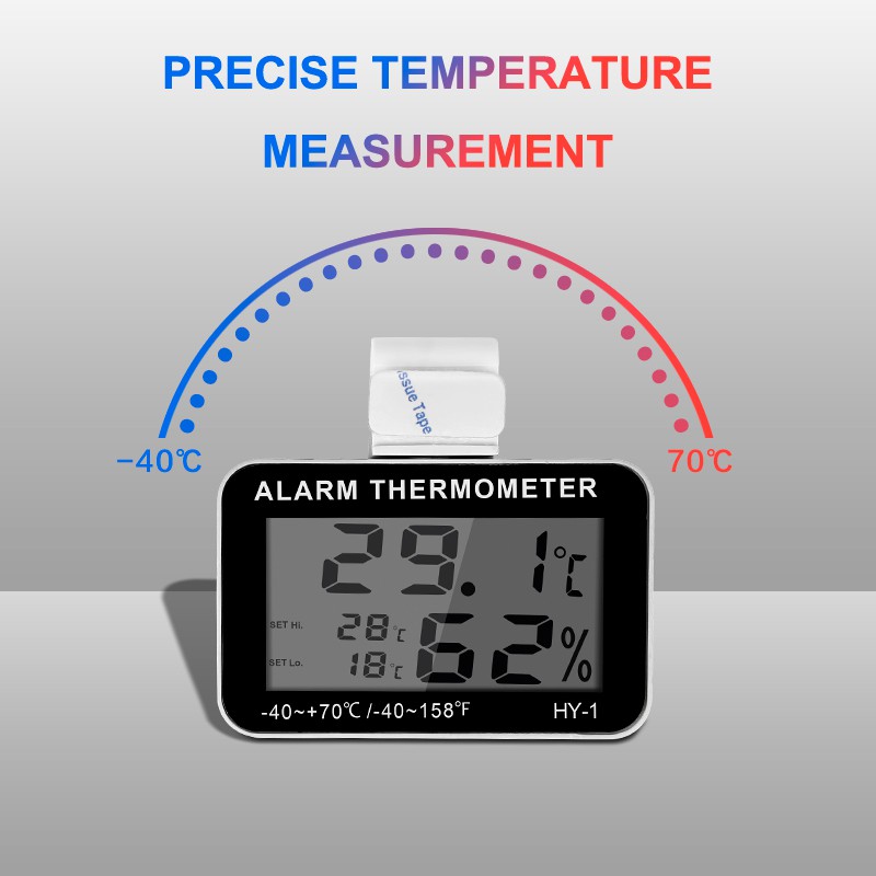 Nhiệt kế tủ lạnh chống thấm nước có độ chính xác cao kỹ thuật số LED, nhiệt kế làm lạnh tủ đông, màn hình kỹ thuật số LCD chính xác