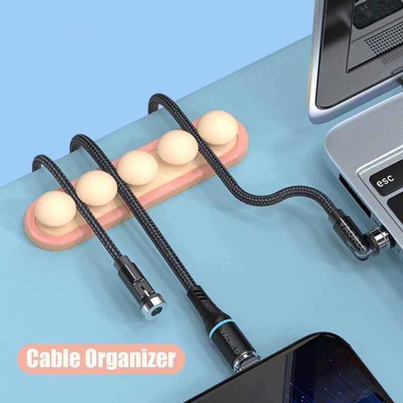 Dụng Cụ Cố Định Dây Điện / Cáp Sạc Bằng Silicon 4 Rãnh Hình Hạt Đậu Tiện Dụng