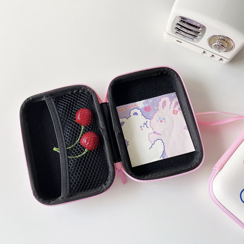 Túi đựng tai nghe/ cáp sạc mini họa tiết hoạt hình dễ thương thích hợp cho Iphone