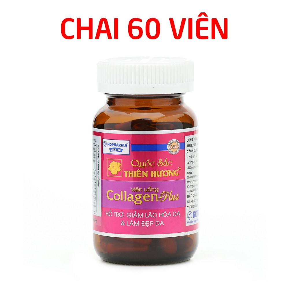 Quốc Sắc Thiên Hương Collagen Plus giúp đẹp da, giảm nám sạm da - Chai 60 viên