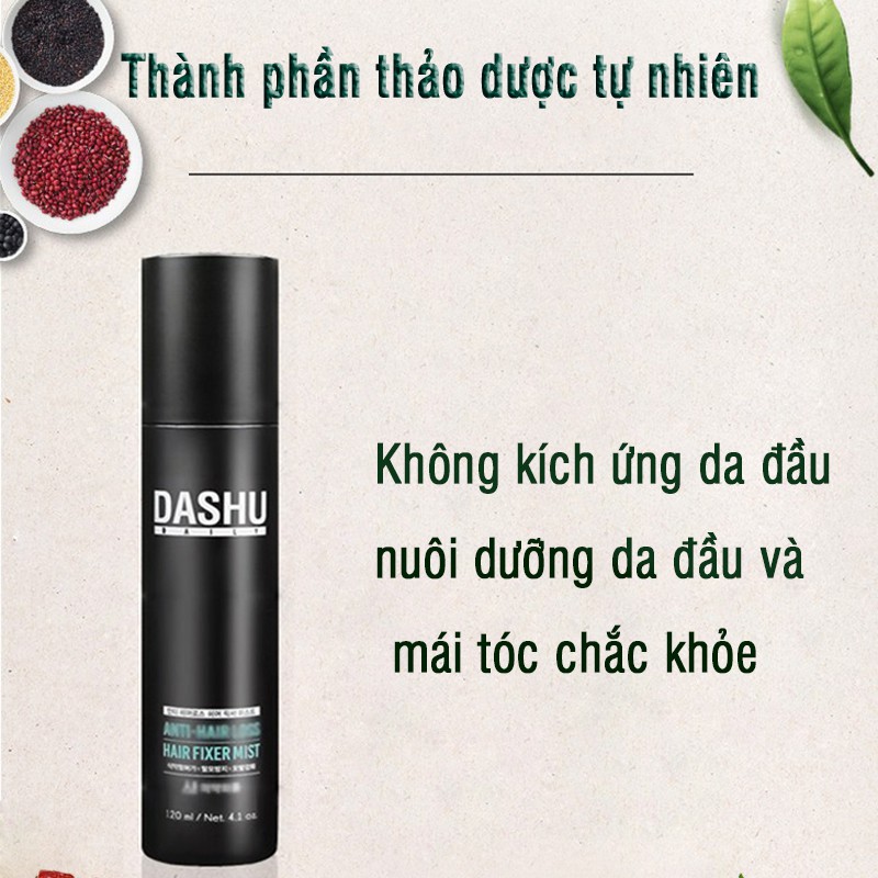 Xịt khoáng tóc nam DASHU dưỡng da đầu ngăn ngừa rụng tóc Daily Anti-Hairloss Hair Fixer Mist 120ml XT05