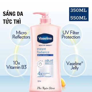 (Trắng da, chuẩn Thái)Dưỡng thể Vaseline Healthy Bright Instant Radiance UV Tone-up Lotion 4x Thái Lan