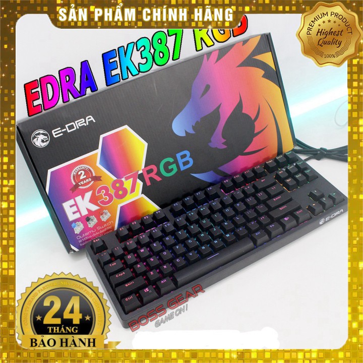 Bàn phím cơ TKL E-DRA EK387 - Led RGB - 87 Cap - Bàn phím cơ hot nhất năm 2020 -Bảo hành chính hãng 24 tháng | WebRaoVat - webraovat.net.vn