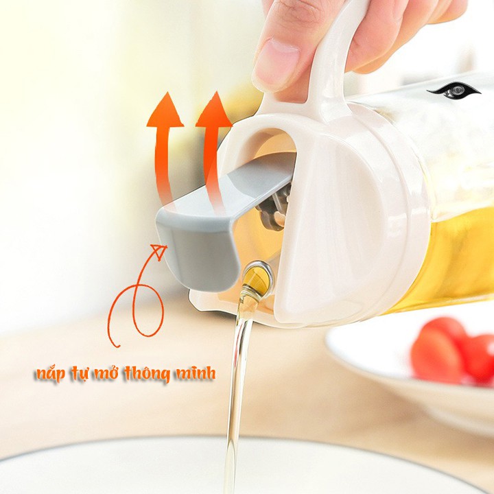 Bình đựng dầu ăn và các loại gia vị bằng thủy tinh cao cấp có vòi rót dung tích 600ml