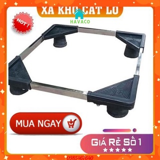 Kệ Để Chân Máy Lọc Nước Inox Đa Năng Cao Cấp QP - Điều Chỉnh Theo Kích Thước Trụ Inox, Đế Cao Su KD01