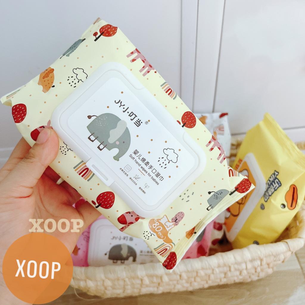 Sale !!! Khăn giấy ướt vịt vàng 10 gói kèm thùng nhựa tiện lợi (SP002219 ) shop phúc yến