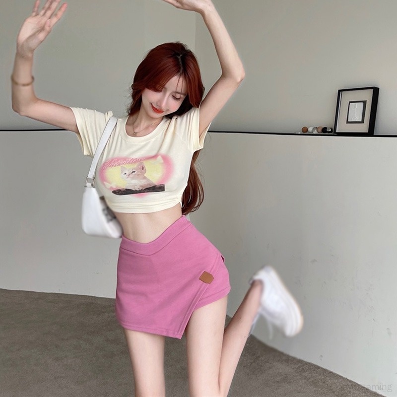 Chân Váy Ngắn Hàn Quốc Màu Trơn Thiết Kế Độc Đáo Cho Nữ