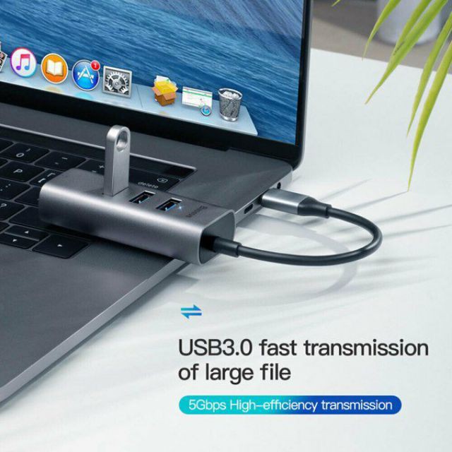 Cáp chuyển Baseus Enjoy Series Type C to USB 3.0 + Gigabit Network interface RJ45