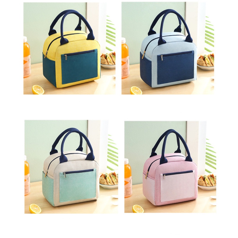 Túi Đựng Hộp Cơm Trưa Lót Giấy Nhôm Dày Cách Nhiệt Chống Thấm Nước Nhiều Màu Sắc