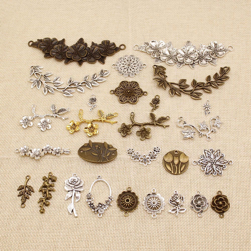 CHARMS Mặt Dây Chuyền Hình Cành Hoa Xinh Xắn