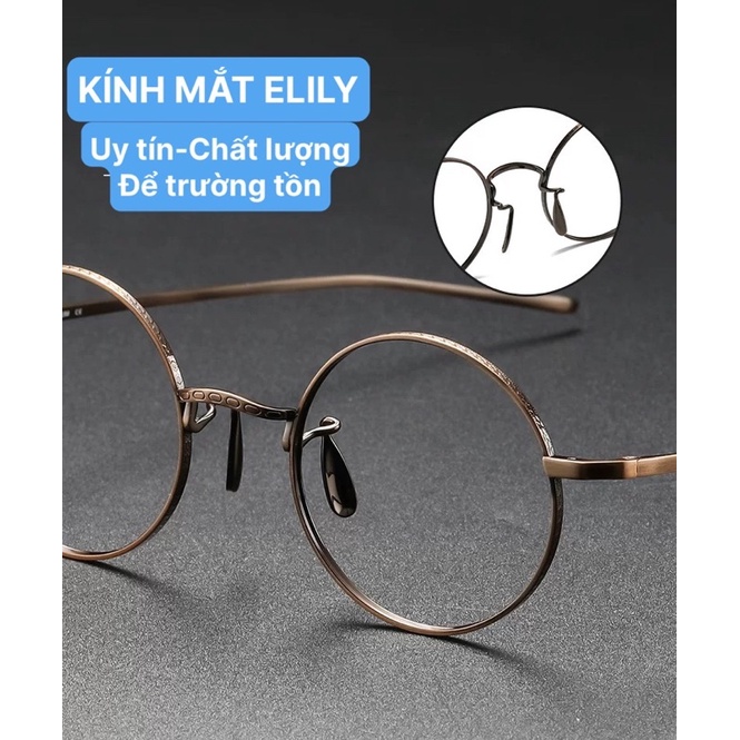 Gọng kính tròn cổ điển cao cấp nhật bản Titanium siêu nhẹ