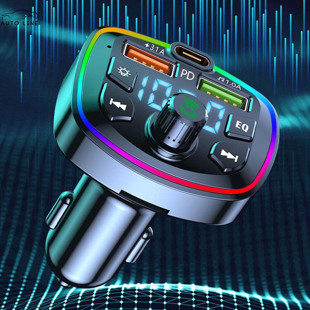Máy Phát MP3 Bluetooth 5.0 FM w / 2 Cổng Sạc PD QC Không Dây Cho Xe Hơi SHOPCYC6441