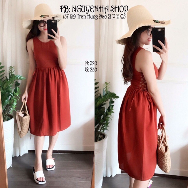 Đầm Voan Nữ Đan Dây Hót