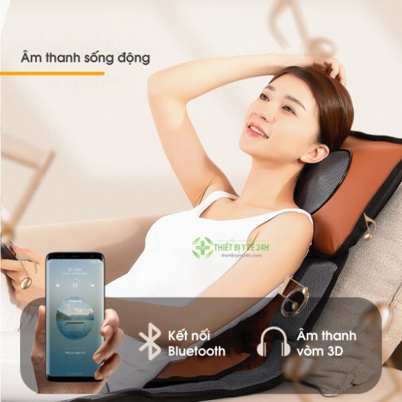 Đệm Massage 💜FREESHIP💜 Nệm Massage - Giảm Đau Mỏi Toàn Thân, Lưu Thông Khí Huyết, 9 Cấp Độ Massage, Kết Nối Nghe Nhạc