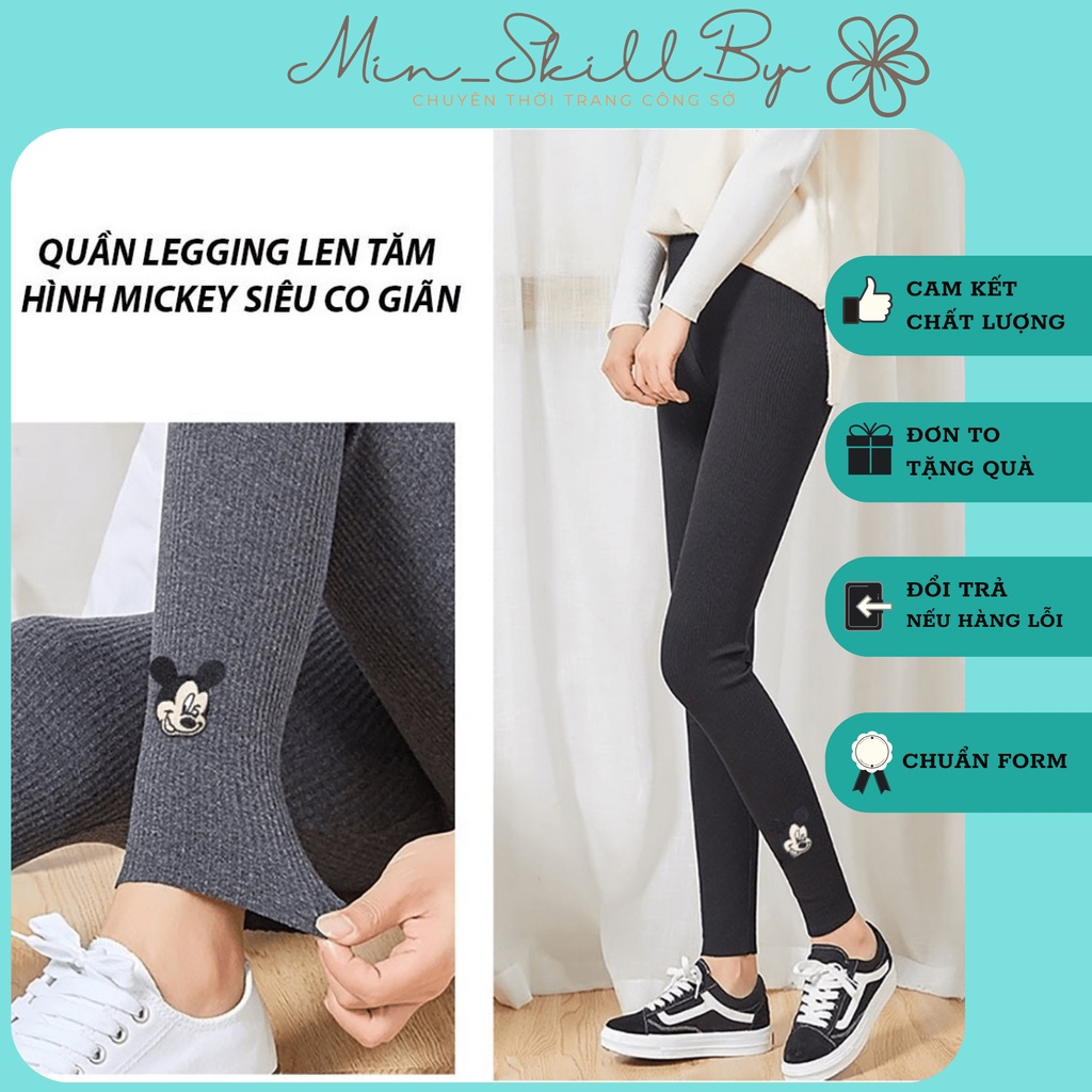 [ LOẠI 1 ] Quần legging Len tăm thuê micky siêu co giãn mềm mịn kèm ảnh/video thật