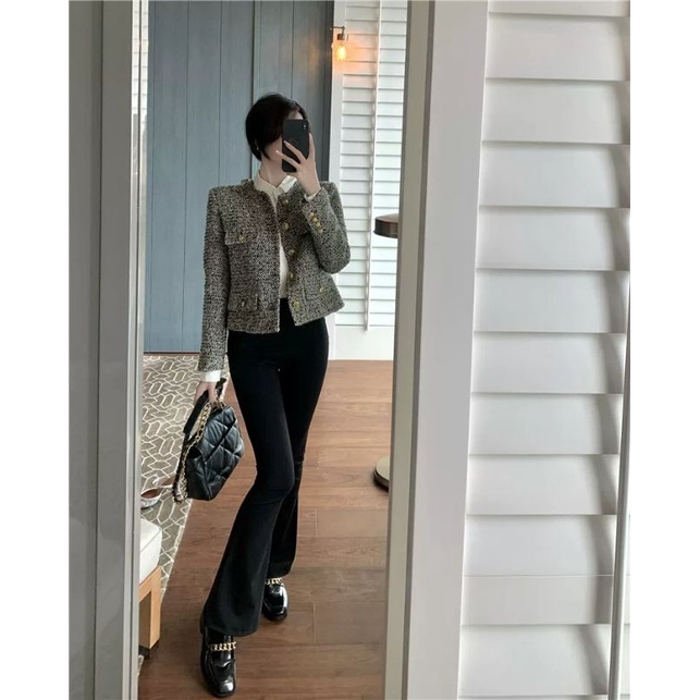 (SẴN) Áo dạ cổ tròn màu xanh rêu | BigBuy360 - bigbuy360.vn