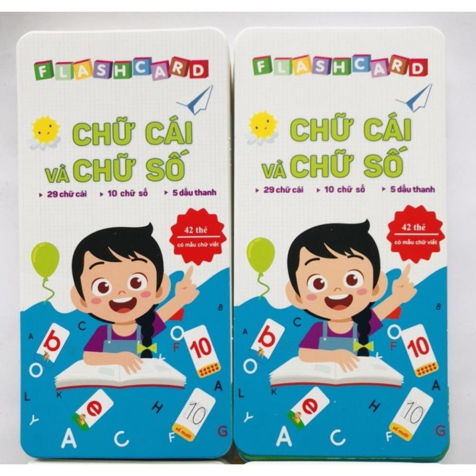 Bộ Thẻ học thông minh 40 Thẻ Flashcard Tổng Hợp Chữ Cái Và Chữ Số Cho Bé