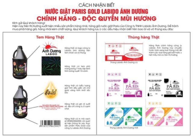 NƯỚC GIẶT PARIS GOLD HƯƠNG NƯỚC HOA