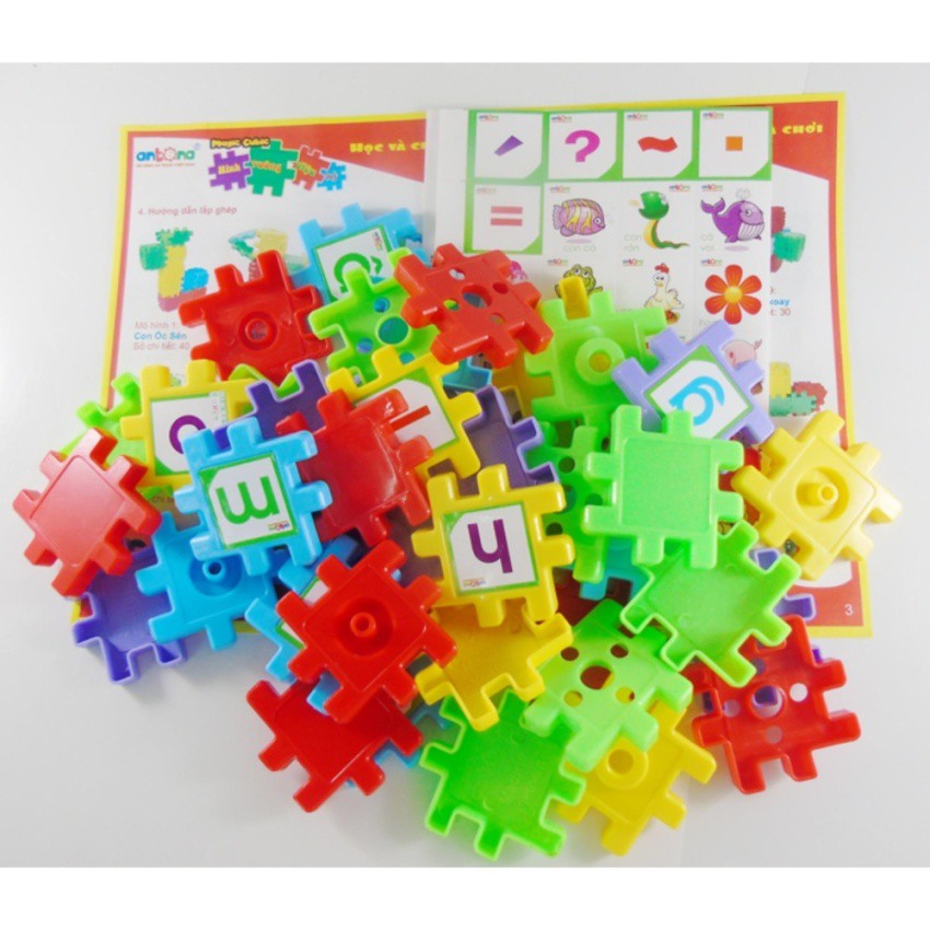 [Mã LIFETOYS1 giảm 30K đơn 99K] [Ảnh Thật]Bộ Đồ Chơi Xếp Hình Antona Hình Vuông Kỳ Diệu 40 Chi Tiết(Hàng VN)