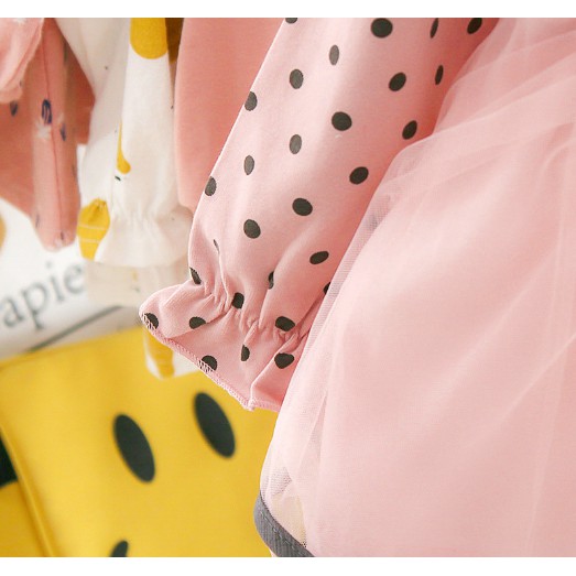 Váy xòe baby doll thu đông tay dài dành cho bé gái sơ sinh - 3 tuổi