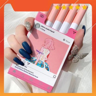 Set son  Muge Leen Cô Gái Retro Matte Liquid, son kem, son lì, son kem lì