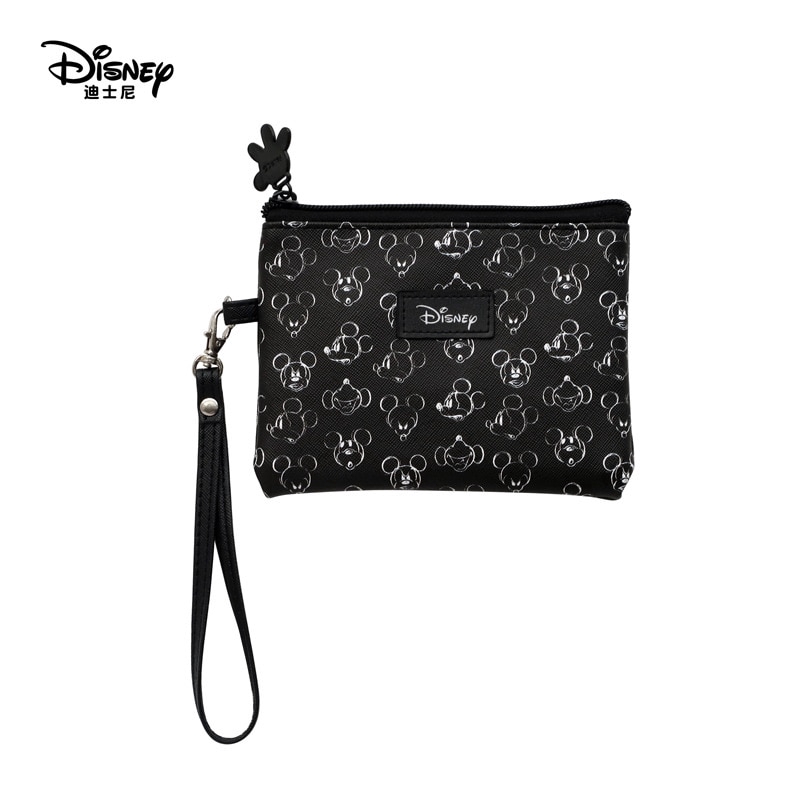 DISNEY Ví Đựng Tiền Xu Đa Năng Vẽ Tay Họa Tiết Chuột Mickey Phong Cách Cổ Điển